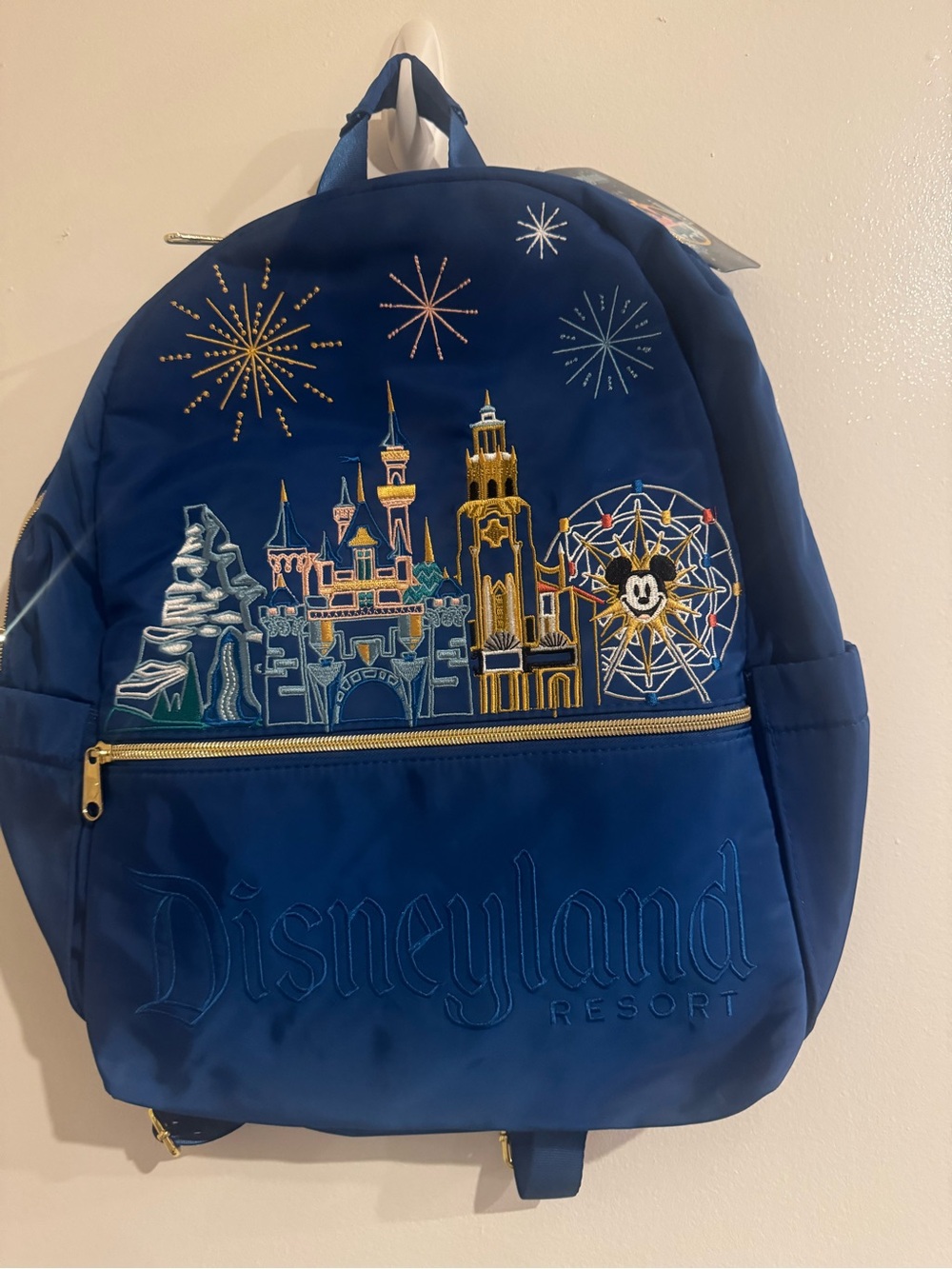 Disney Navy Blue Embroidered Disneyland Resort Backpack NWT